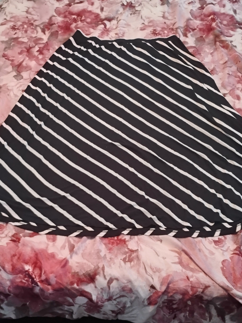INC International Concepts Black and White Striped Circle Skirt Size 2x